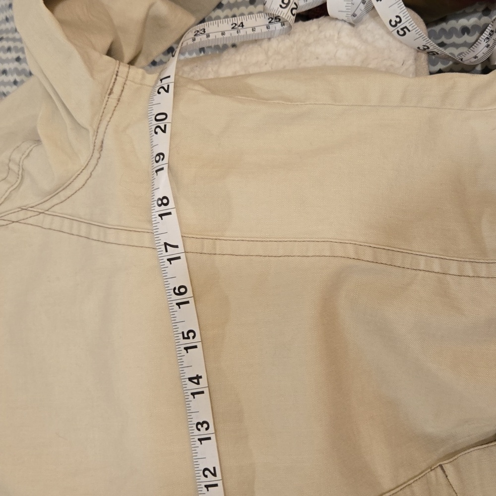 Sigrid Olsen NWOT Ivory Denim Jacket, Pink Buttons, Pink Detail On Back - Picture 8 of 11